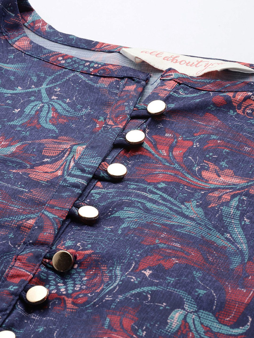 all about you Floral Print Puff Sleeve Gathers Detail Top