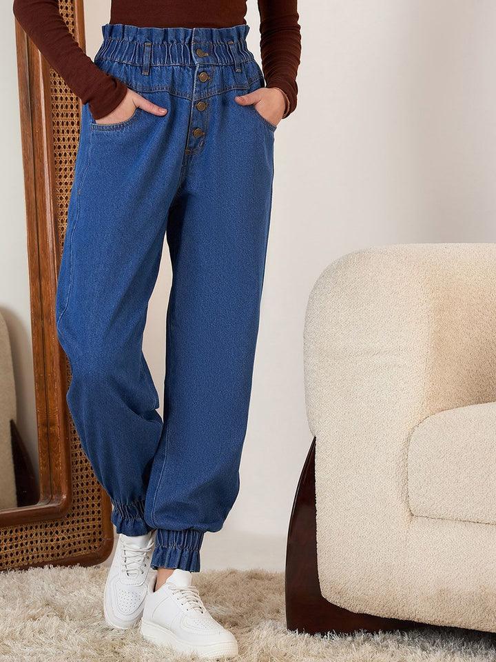 Berrylush Women Jogger High-Rise Jeans