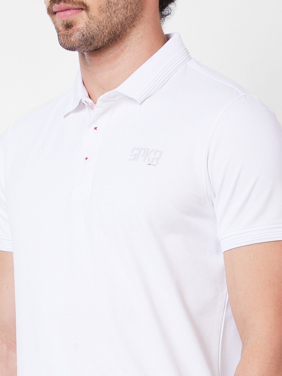 SPYKAR Polo Collar Applique Cotton Slim Fit T-shirt
