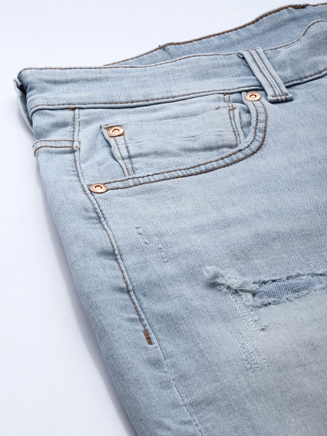 SPYKAR Men Skinny Fit Low-Rise Low Distress Light Fade Stretchable Jeans