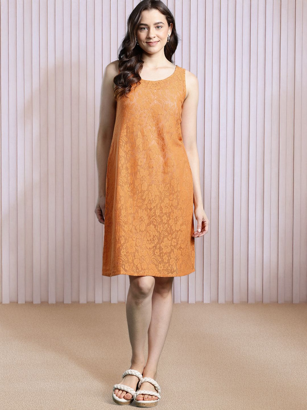 DressBerry Self Design Sheath Dress