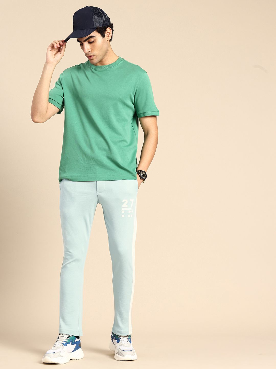 Being Human Men Knitted Side Striped Track Pants
