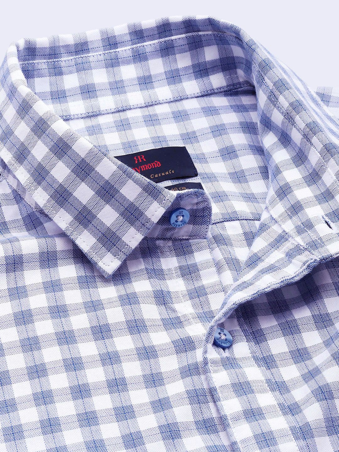 Raymond Pure Cotton Slim Fit Checked Casual Shirt
