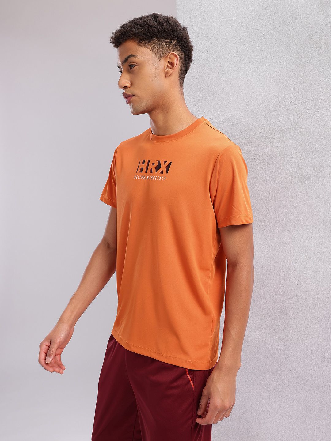 HRX by Hrithik Roshan Typography Print Rapid-Dry Training T-shirt