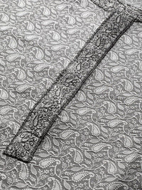 SOJANYA Woven Design Mandarin Collar Silk Cotton Kurta