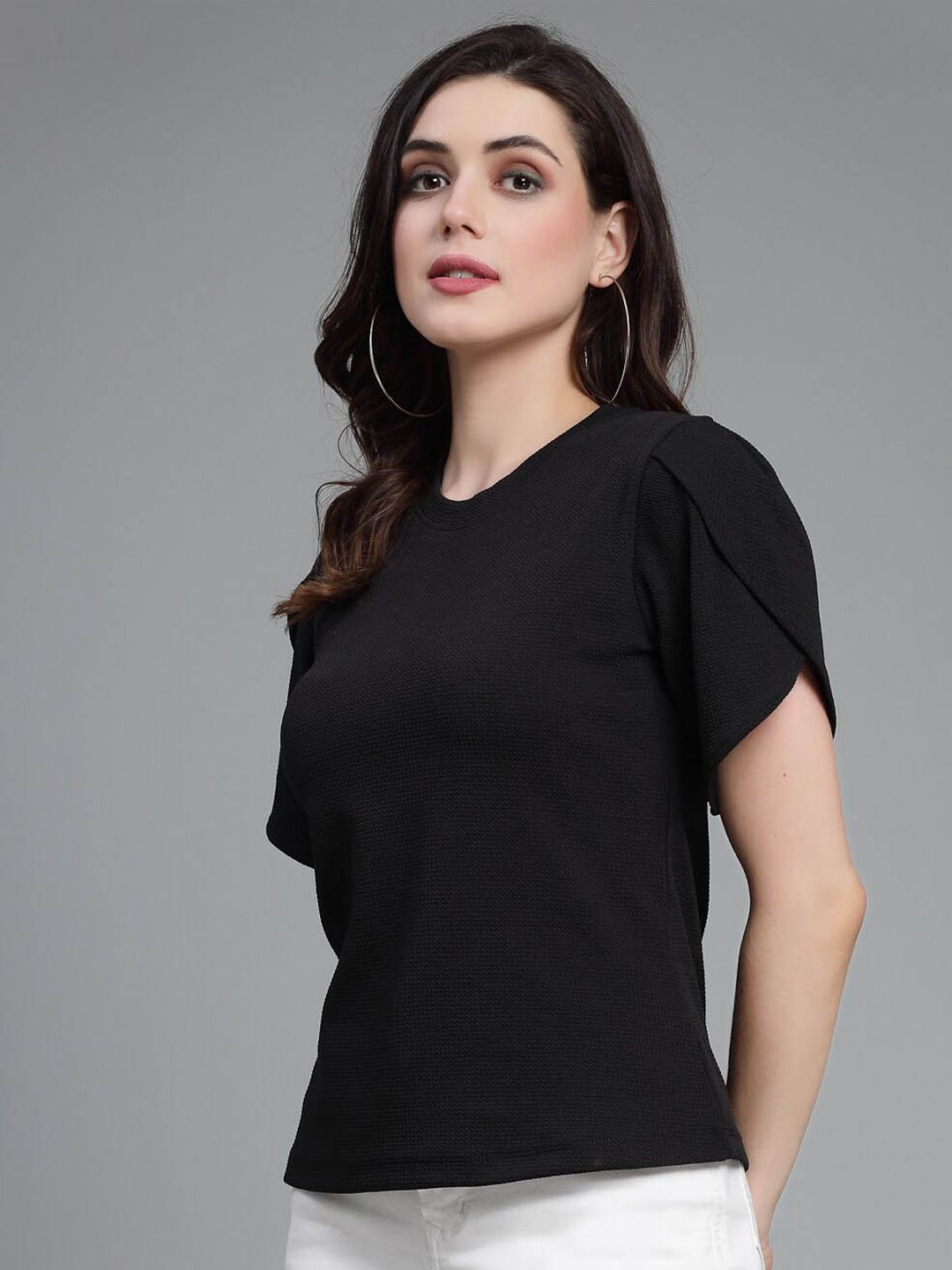 Style Quotient Black Round Neck Top