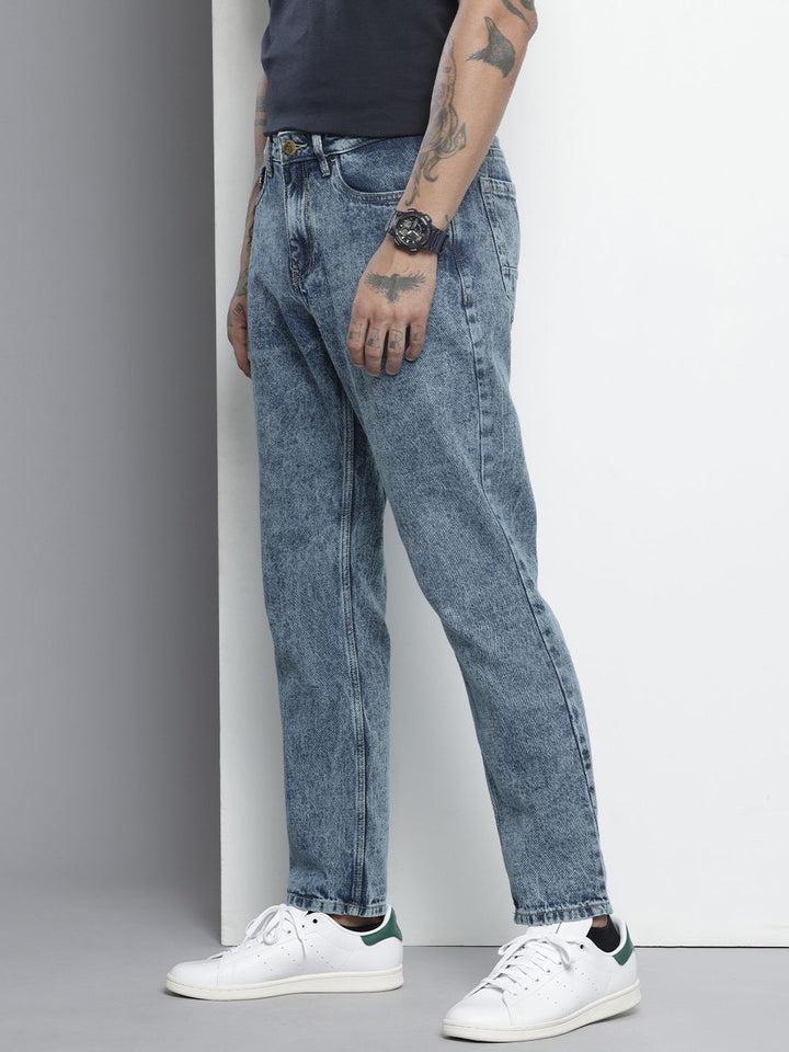 The Indian Garage Co Men Dad Fit Heavy Fade Pure Cotton Jeans