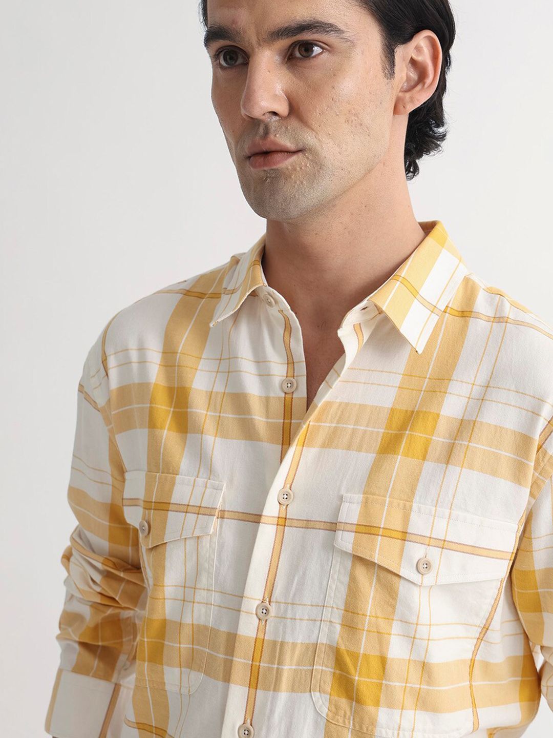 RARE RABBIT Men Bern Tartan Checked Slim Fit Shirt