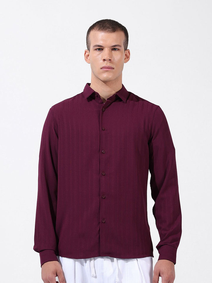The Indian Garage Co Men Regular Fit Textured Resort Wear Shirt