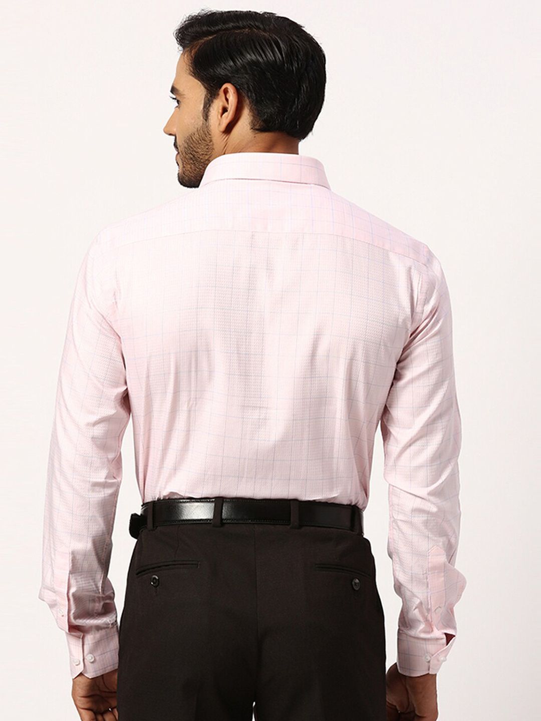 Park Avenue Slim Fit Grid Tattersall Checks Cotton Formal Shirt