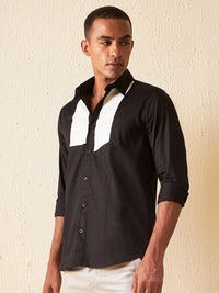DENNISON Colourblocked Cotton Smart Slim Fit Shirt