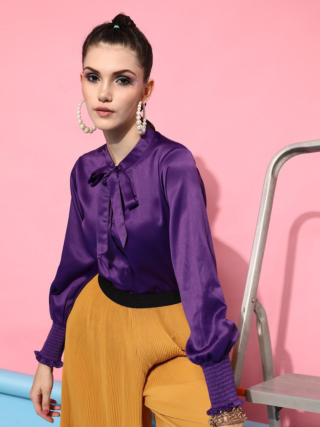 STREET 9 Women Purple Casual Shirt