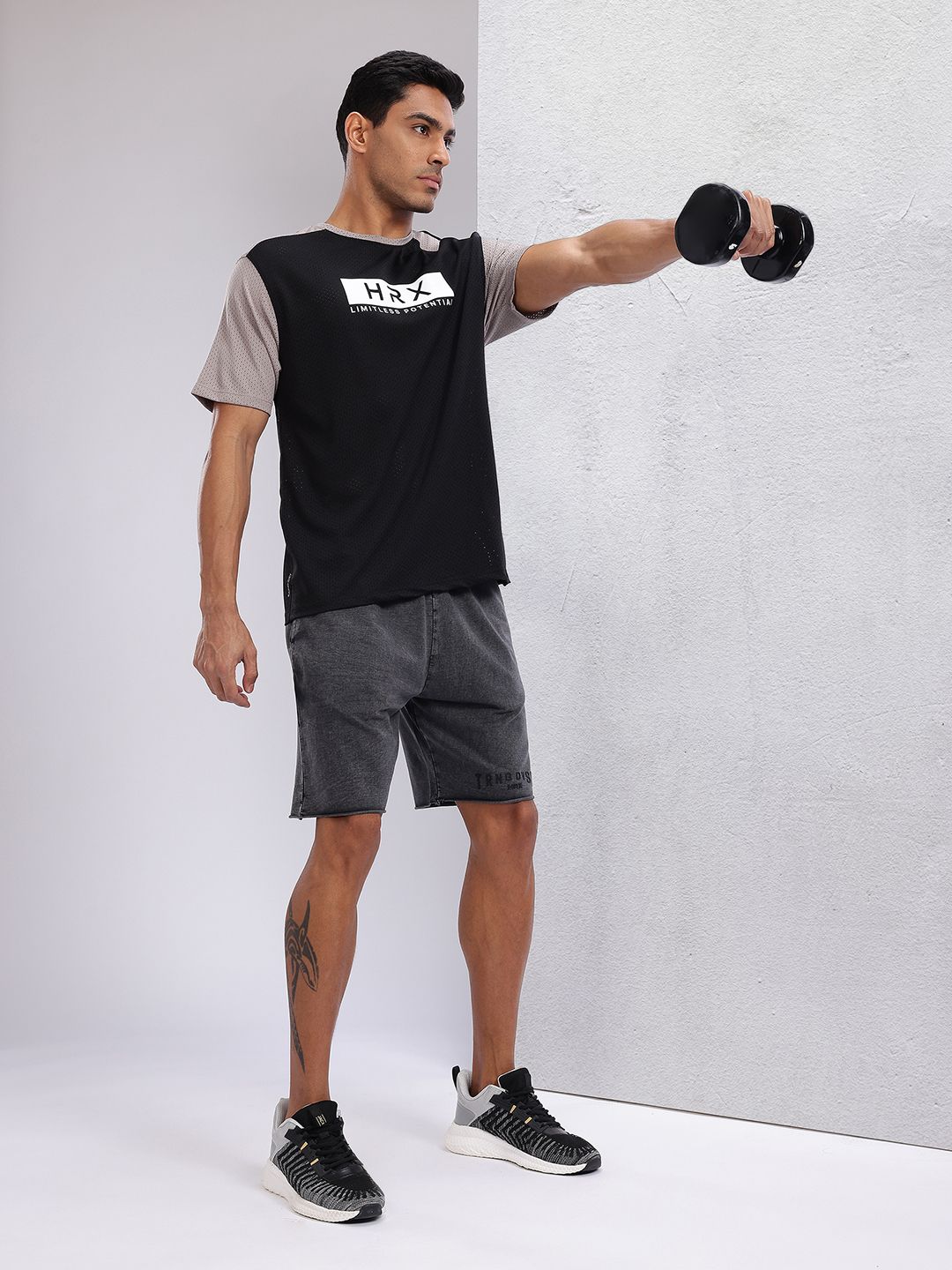 HRX by Hrithik Roshan Men Pure Cotton Washed Effect Training Shorts