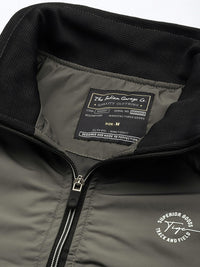 The Indian Garage Co Men Slim Fit High-Neck Zip-Front Bomber Jacket