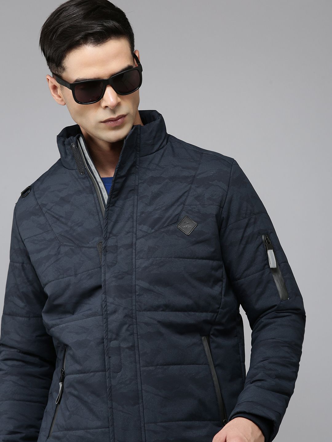 SPYKAR Abstract Printed Padded Jacket