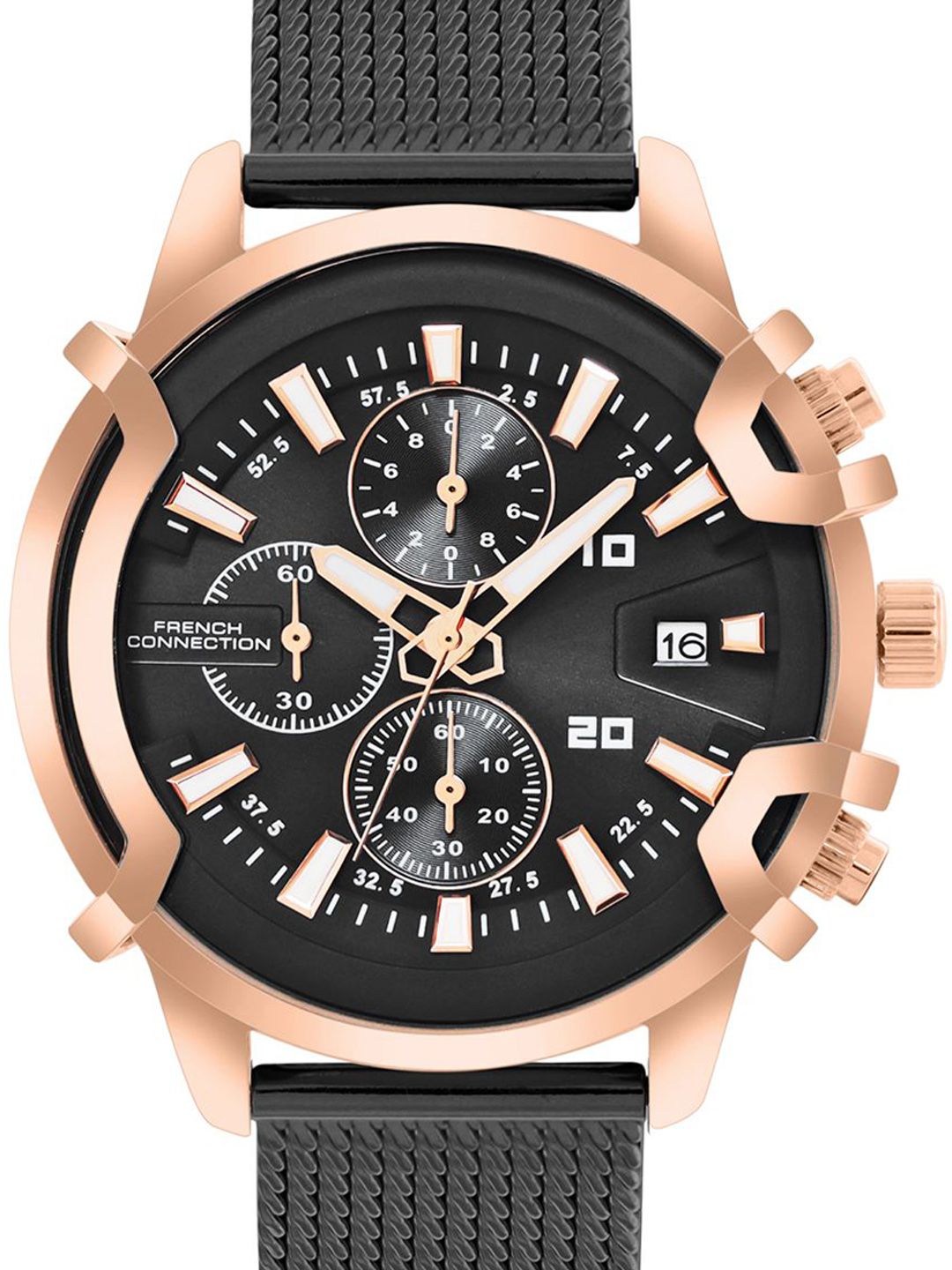 French Connection Men Dial & Stainless Steel Bracelet Style Straps Analogue Watch FCH003BM