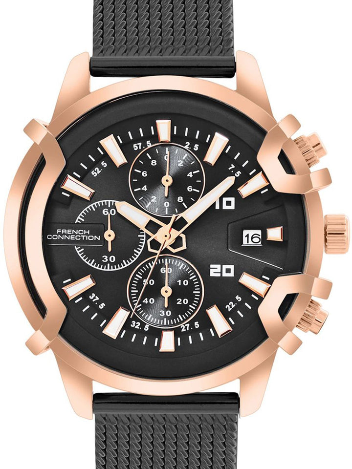 French Connection Men Dial & Stainless Steel Bracelet Style Straps Analogue Watch FCH003BM