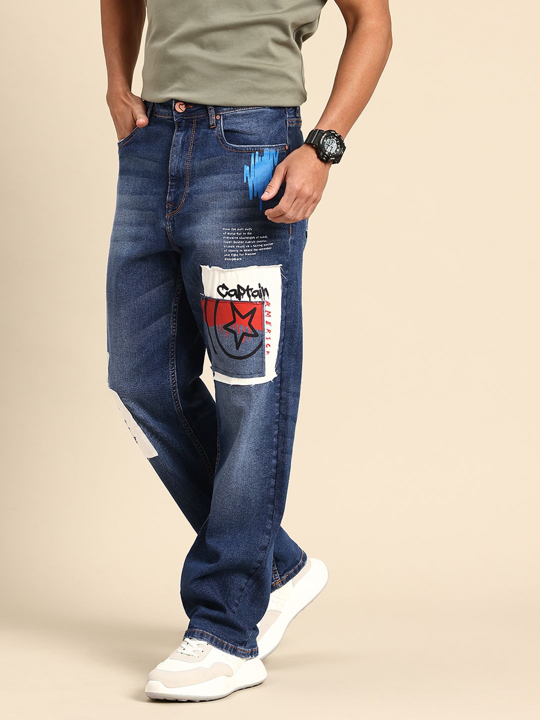 Being Human Men Radon Anti Fit Light Fade Printed Stretchable Jeans