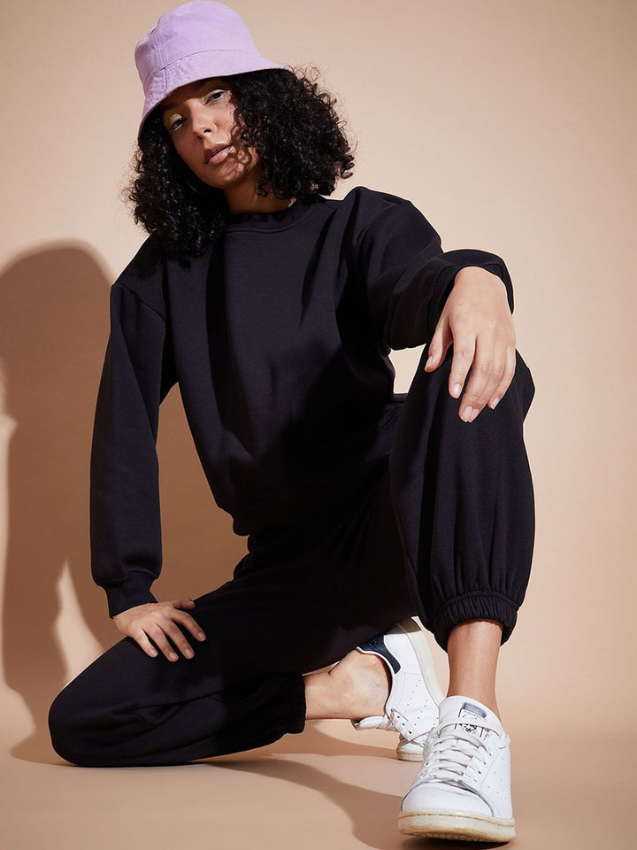 SASSAFRAS BASICS Fleece Oversized Sweatshirt With Joggers
