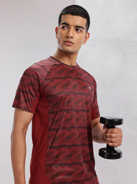 HRX by Hrithik Roshan Abstract Print Rapid-Dry Training T-shirt