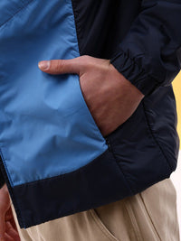 The Indian Garage Co Men Colourblock Zip-Front Regular Fit Bomber Jacket