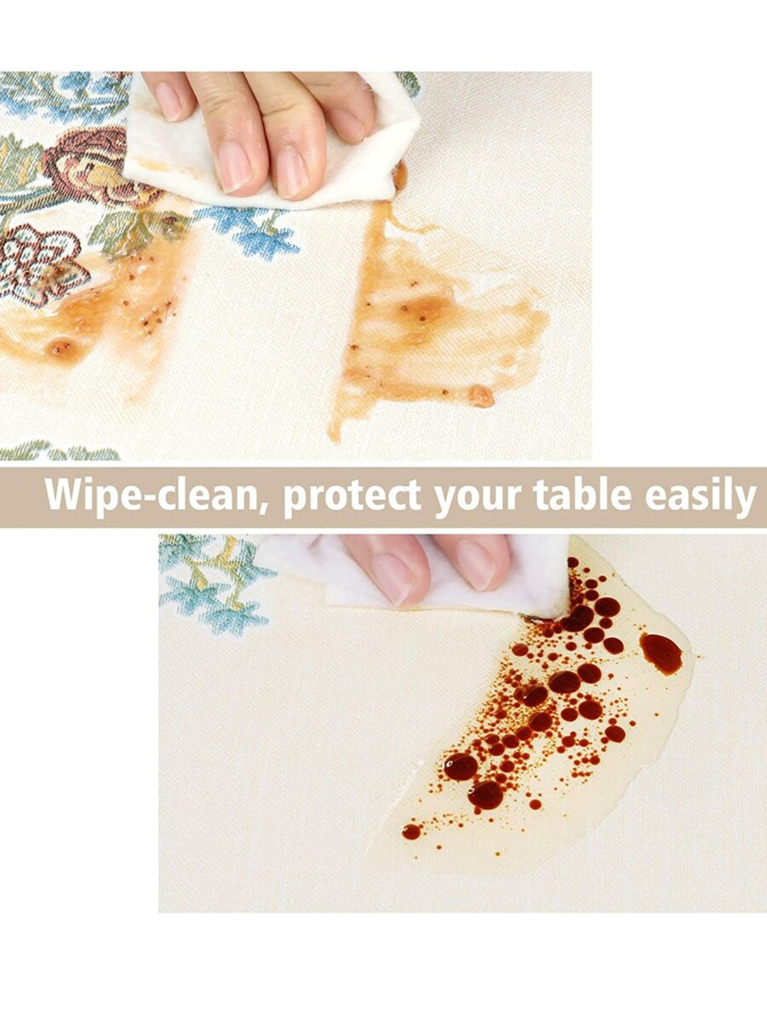 URBAN SPACE White Paisley Printed 4 Seater Table Cloth
