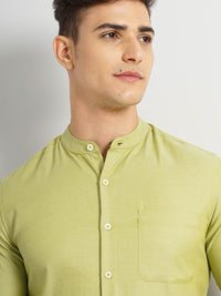 The Indian Garage Co. X Luxe Slim Fit Mandarin Collar Cotton Formal Shirt