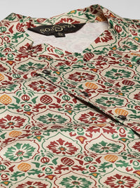 SOJANYA Kurta Solid Maroon Lelaki dengan Jaket Churidar & Etnik