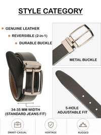 Teakwood Leathers Men Textured Leather Reversible Belt