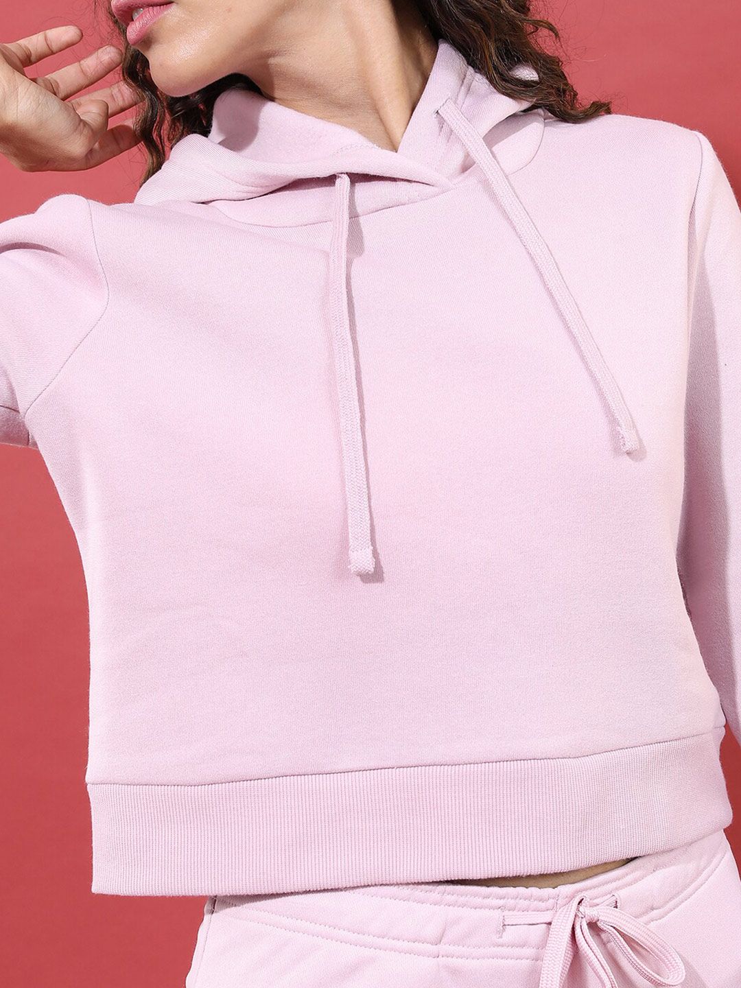 Tokyo Talkies Wanita Lavender Hooded Sweatshirt