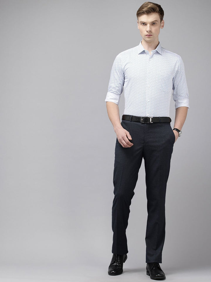 Park Avenue Slim Fit Polka Dot Printed Pure Cotton Formal Shirt