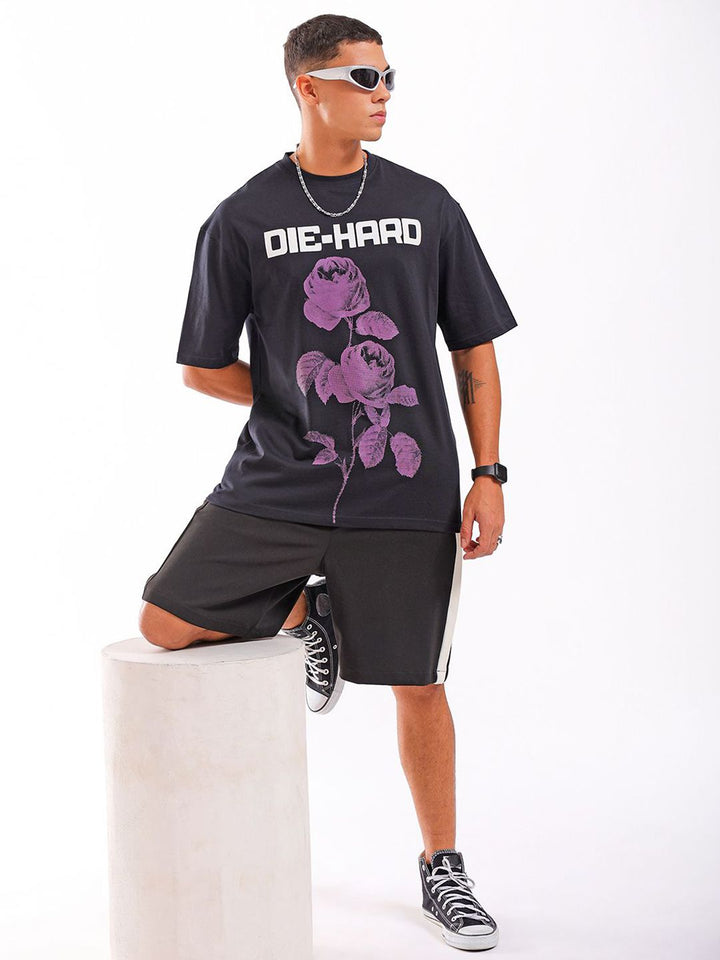 The Indian Garage Co Men Pure Cotton Graphic Printed Boxy Oversized Round Neck T-shirt