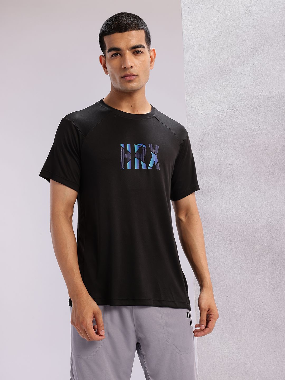 HRX by Hrithik Roshan Brand Logo Print Rapid-Dry Training T-shirt