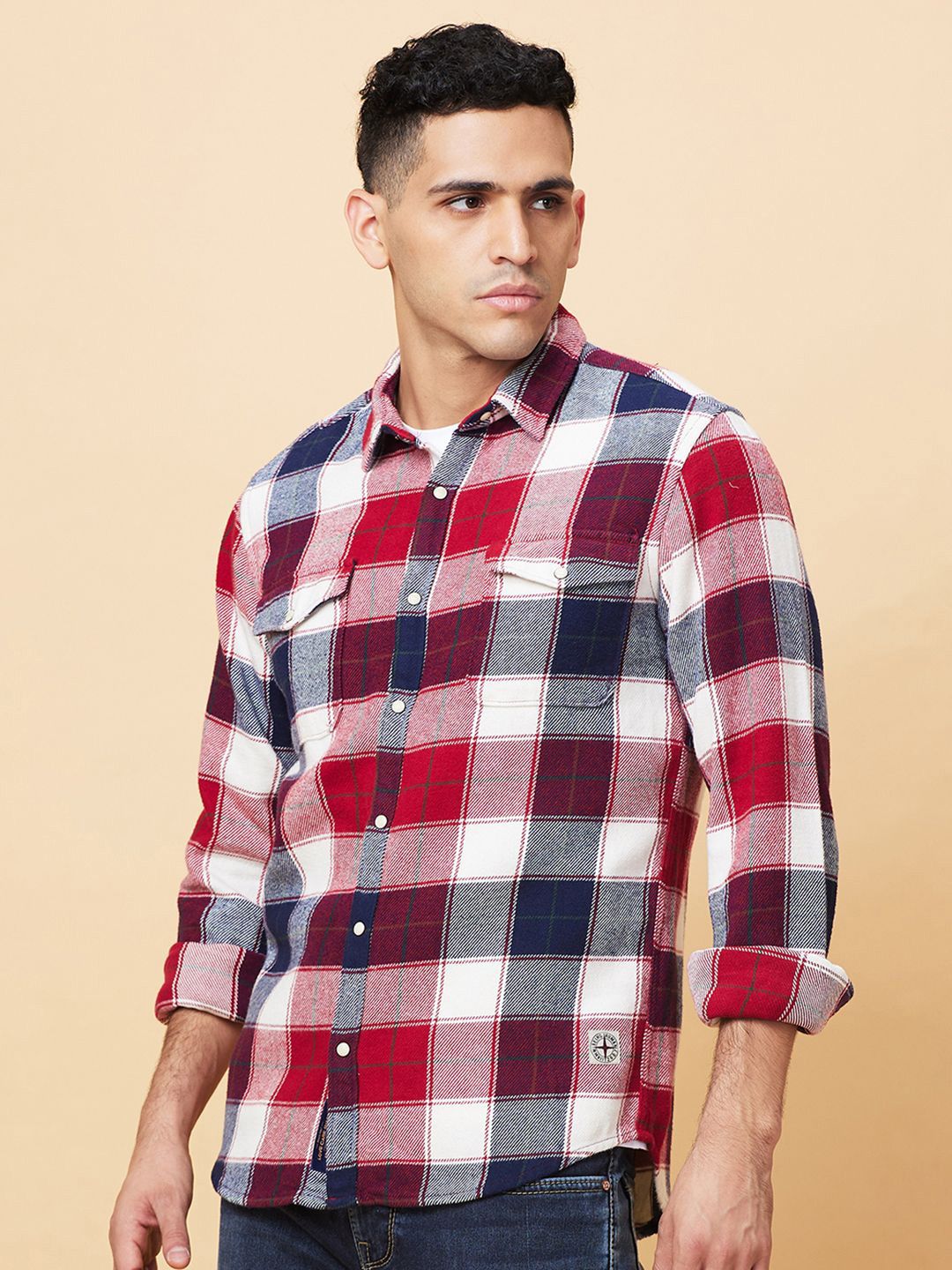 Being Human Men Slim Fit Tartan Checks Opaque Checked Casual Shirt