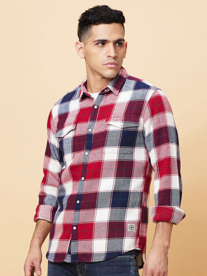 Being Human Men Slim Fit Tartan Checks Opaque Checked Casual Shirt