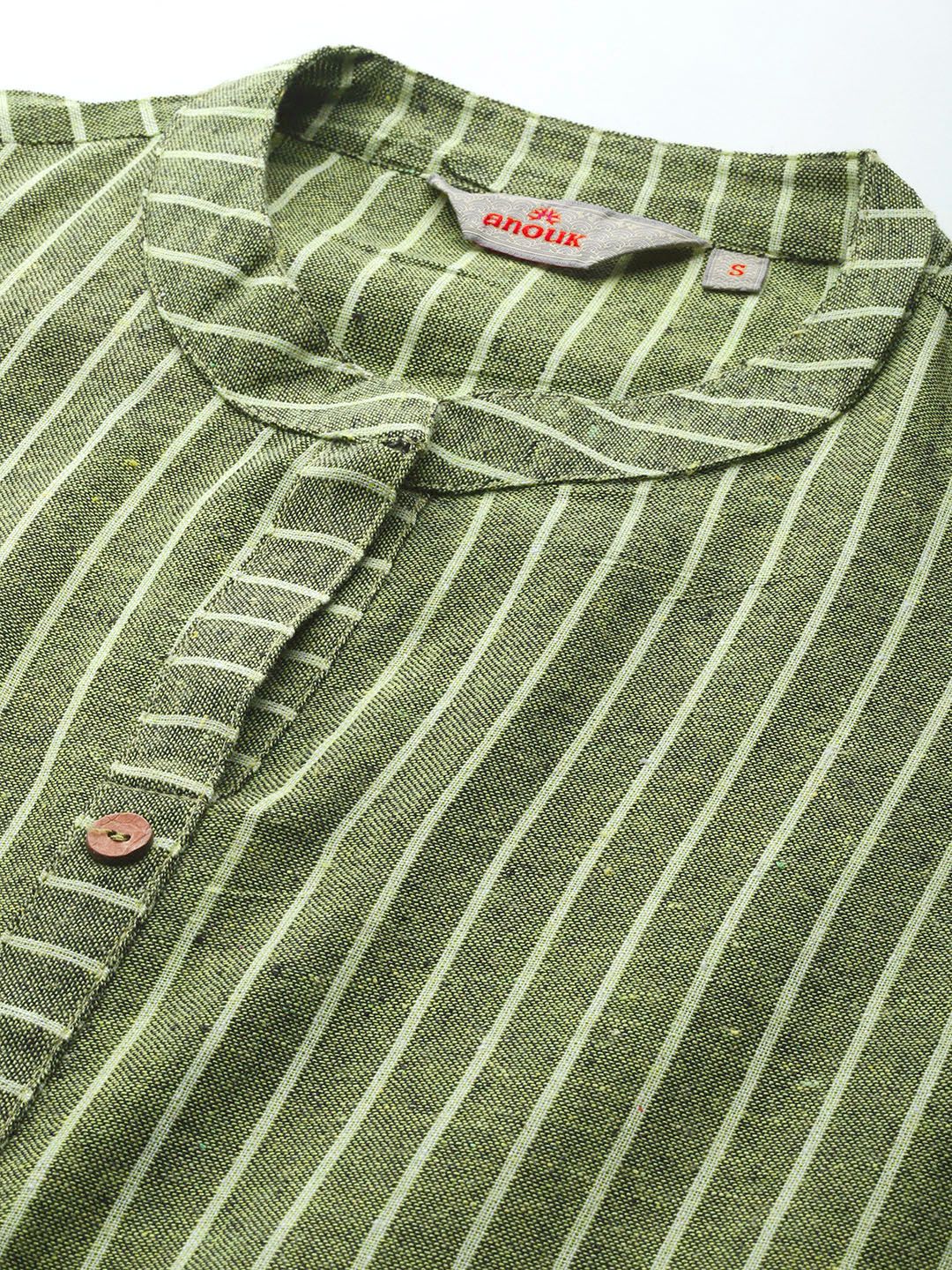 Anouk Striped Straight Kurta