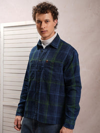 LOCOMOTIVE Premium Dobby Textured Checked Utility Pocket Overshirt
