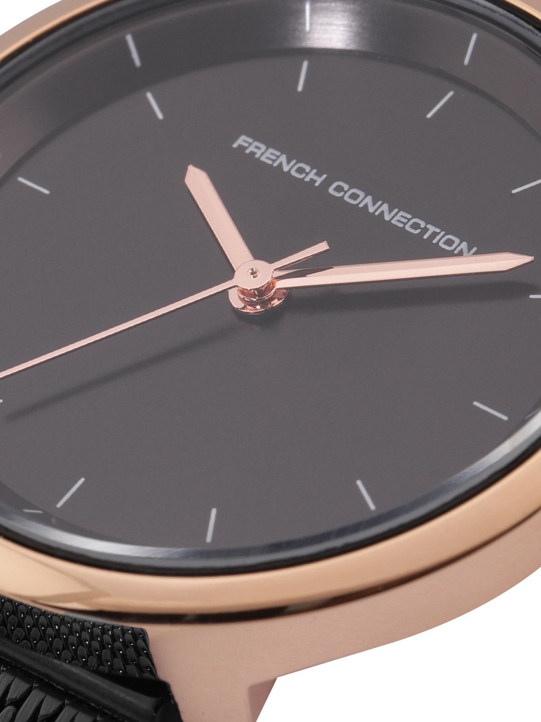 Sambungan Perancis Wanita Hitam Analog Watch FCN00036F