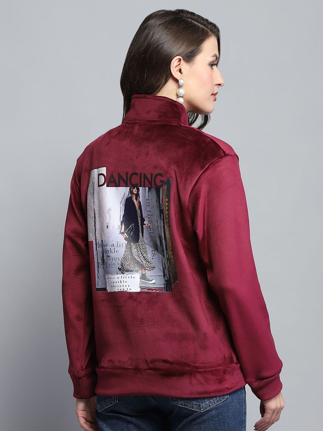 Monte Carlo Women High Neck Front-Open Sweatshirt