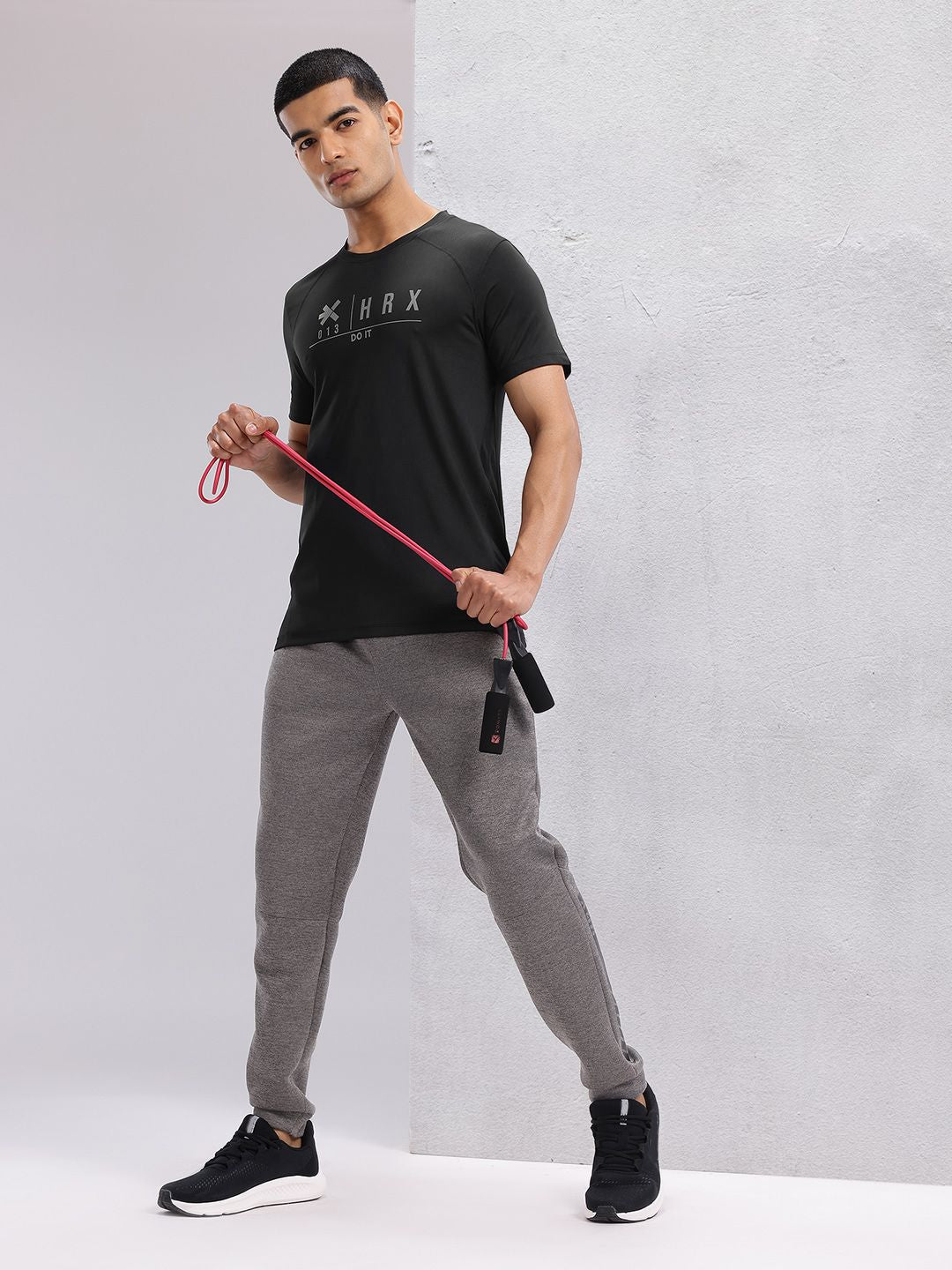 HRX by Hrithik Roshan Brand Logo Printed Raglan Sleeves Rapid-Dry Training T-shirt