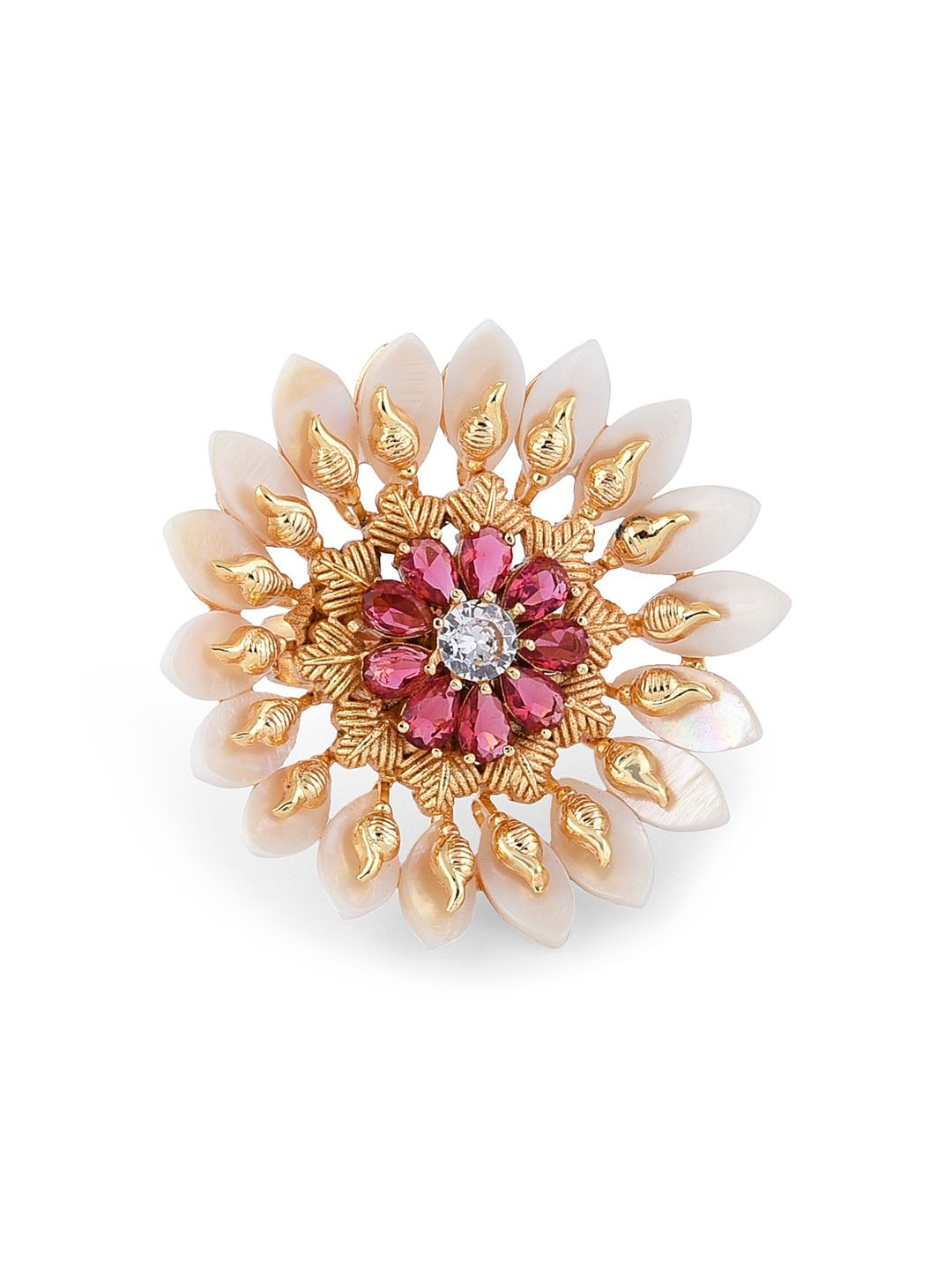Zaveri Pearls Gold Plated Stone Studded Adjustable Finger Rings