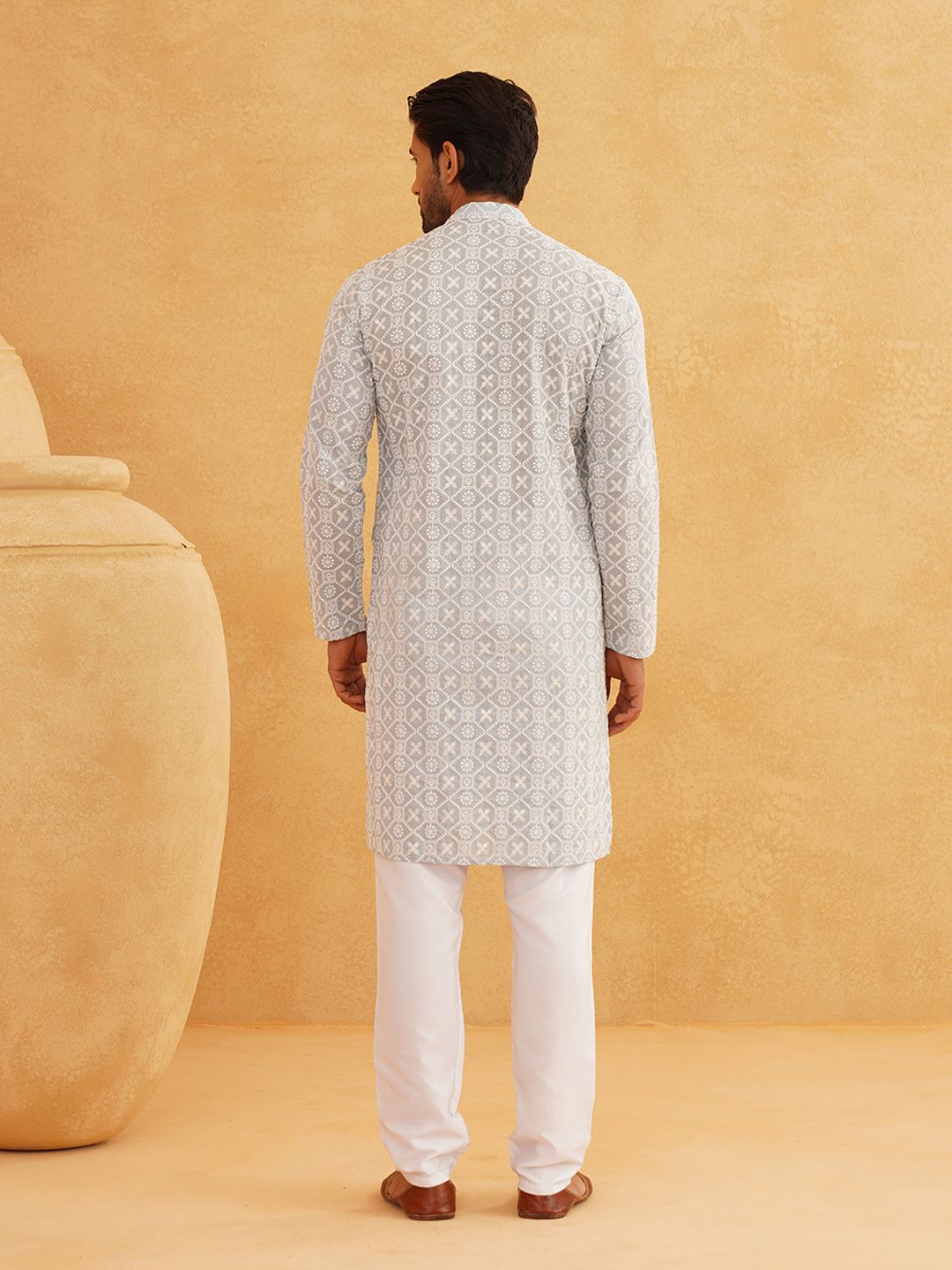 SOJANYA Embroidered Pure Cotton Kurta with Pyjama Set