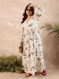 Berrylush Curve Plus Size Floral Print Maxi Dress