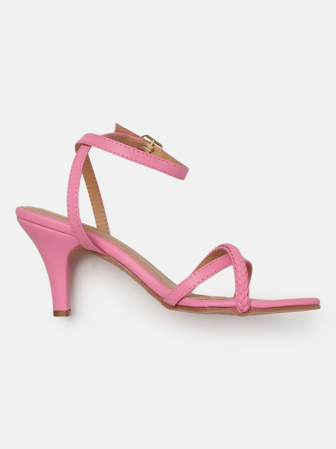 DressBerry Braided Design Slim Heeled Sandals