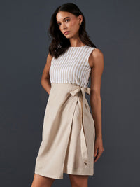 AND Round Neck Sleeveless Cotton A-Line Dress