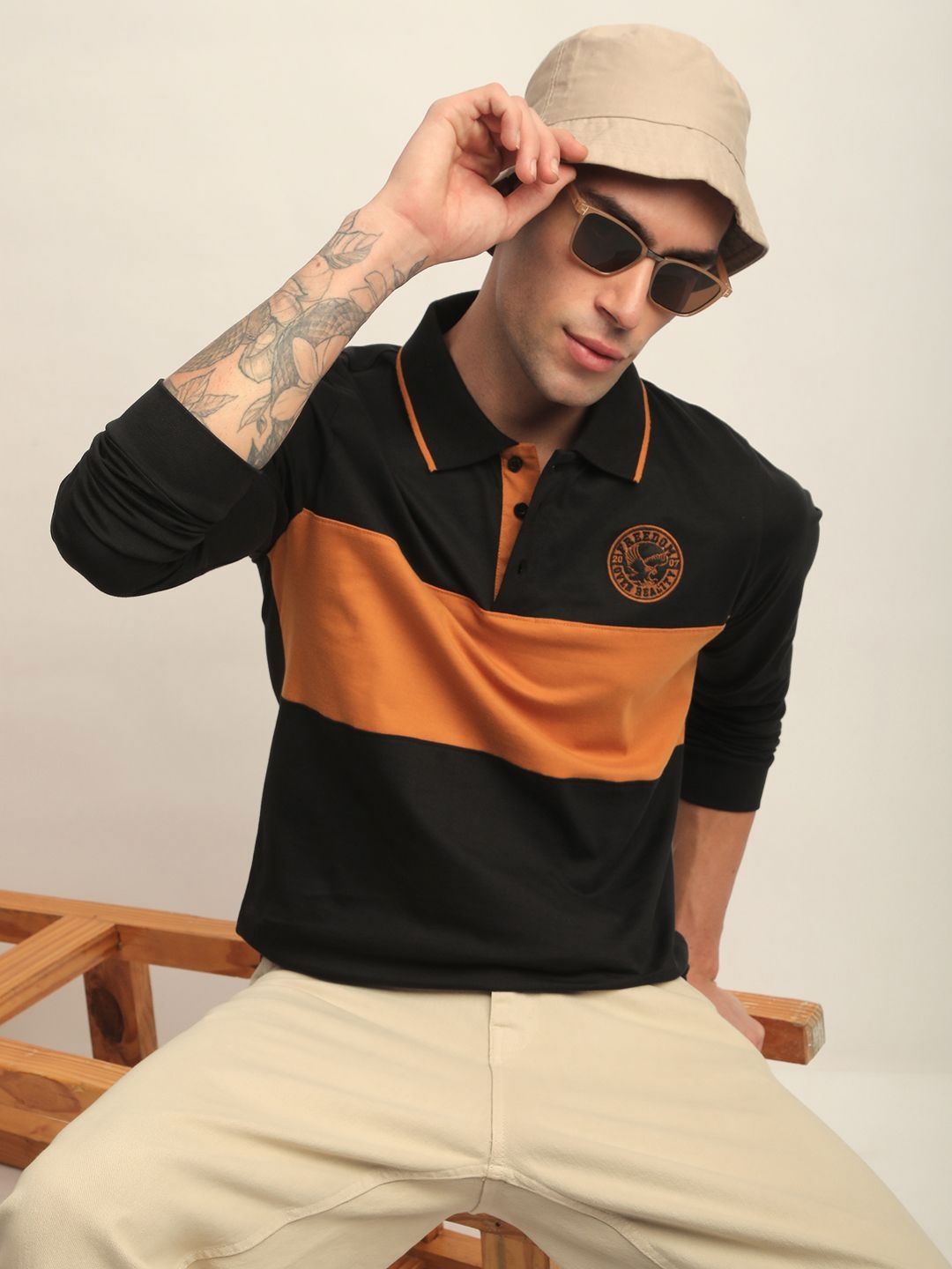 DILLINGER Men Long Sleeve Regular Fit Polo Tshirt