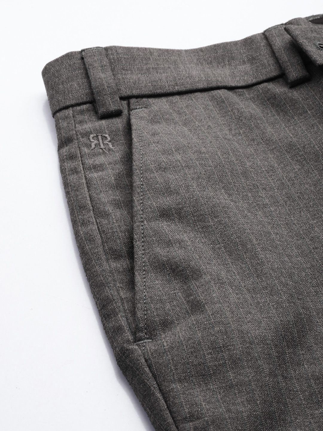 Raymond Men Striped Slim Fit Formal Trousers