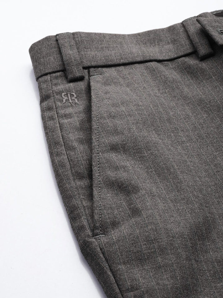 Raymond Men Striped Slim Fit Formal Trousers