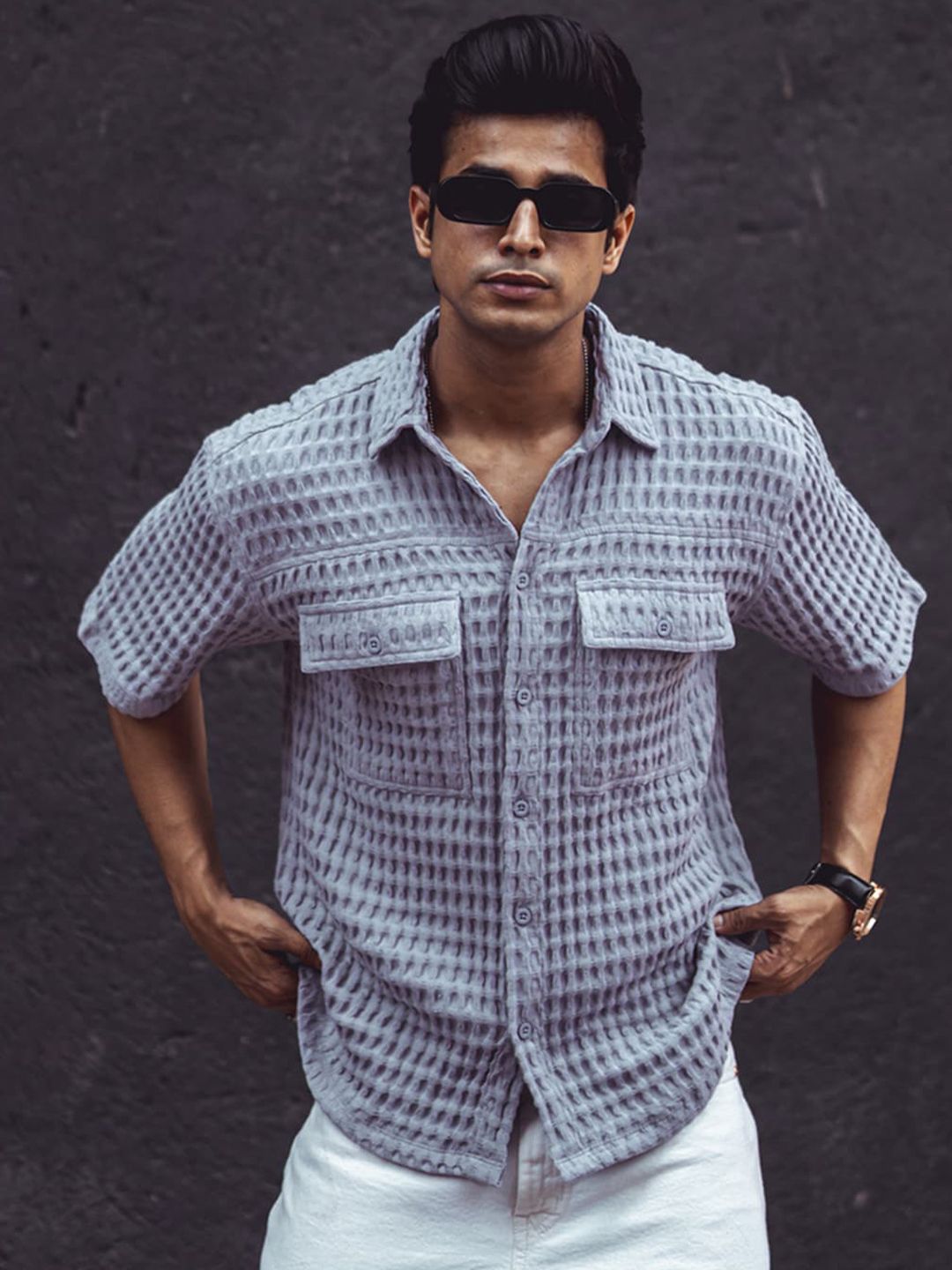 Powerlook India Slim Oversized Checked Pure Cotton Casual Shirt