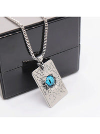 SALTY Men Silver-Toned Monster'S Eye Locket Chain